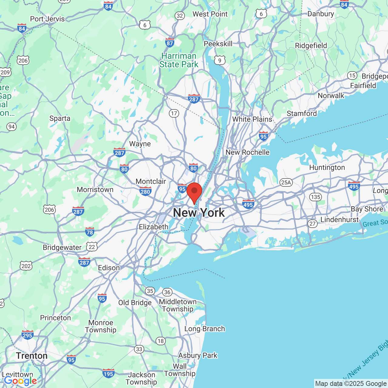 Google map image of our location in 221 River St Hoboken, NJ